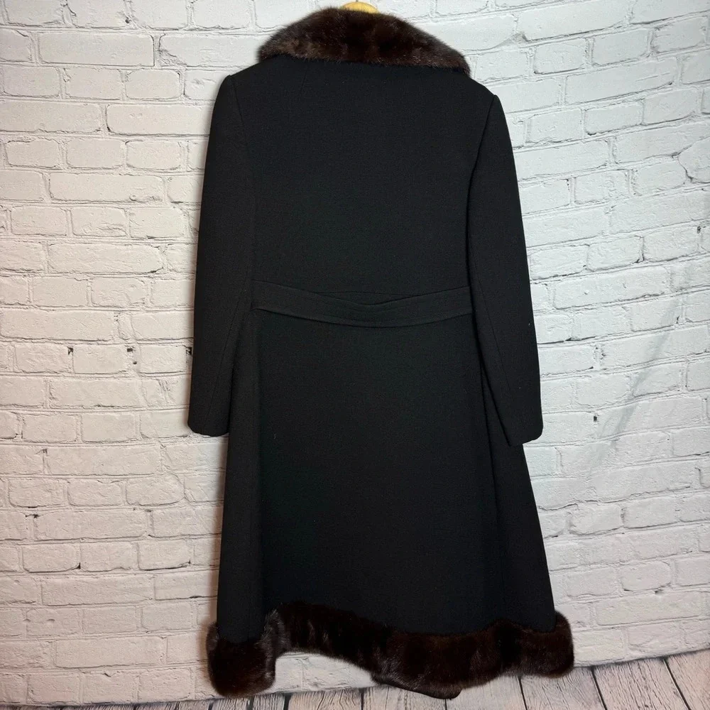 Vintage John T. Shayne Stegari Women’s Virgin Wool Fur Trimmed Coat size M/L - Picture 11 of 16